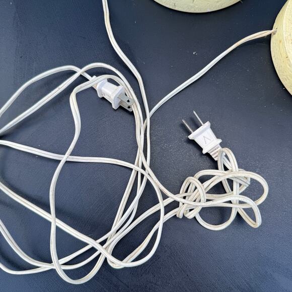 1980's Postmodern Boho Faux Coralstone Plaster Table Column Lamps Pair of 2 - Picture 6 of 8